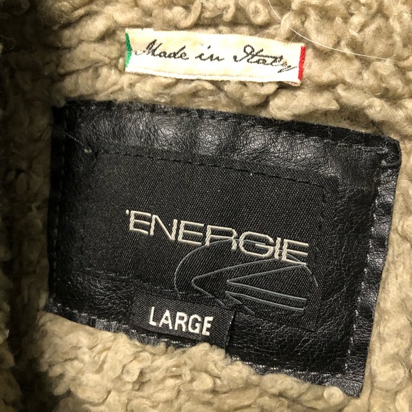 Energie mens made in Italy Sherpa hoodie zip up knit jacket - Picture 2 of 8